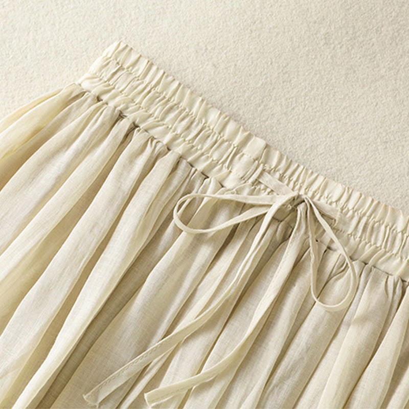 Gonna da donna in cotone e lino, lunghezza 7-8, con coulisse, in pizzo e Buddha Stones, modello patchwork estivo - image 31