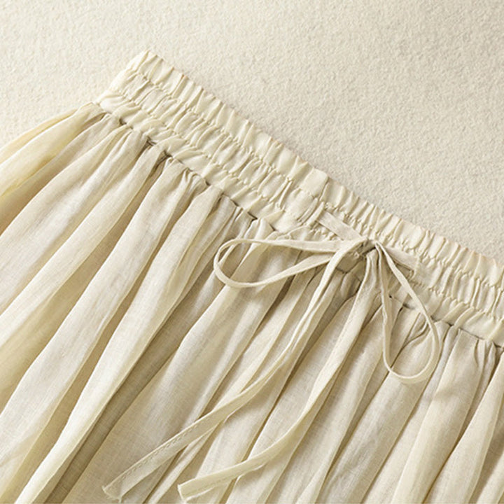 Gonna da donna in cotone e lino, lunghezza 7-8, con coulisse, in pizzo e Buddha Stones, modello patchwork estivo - image 31