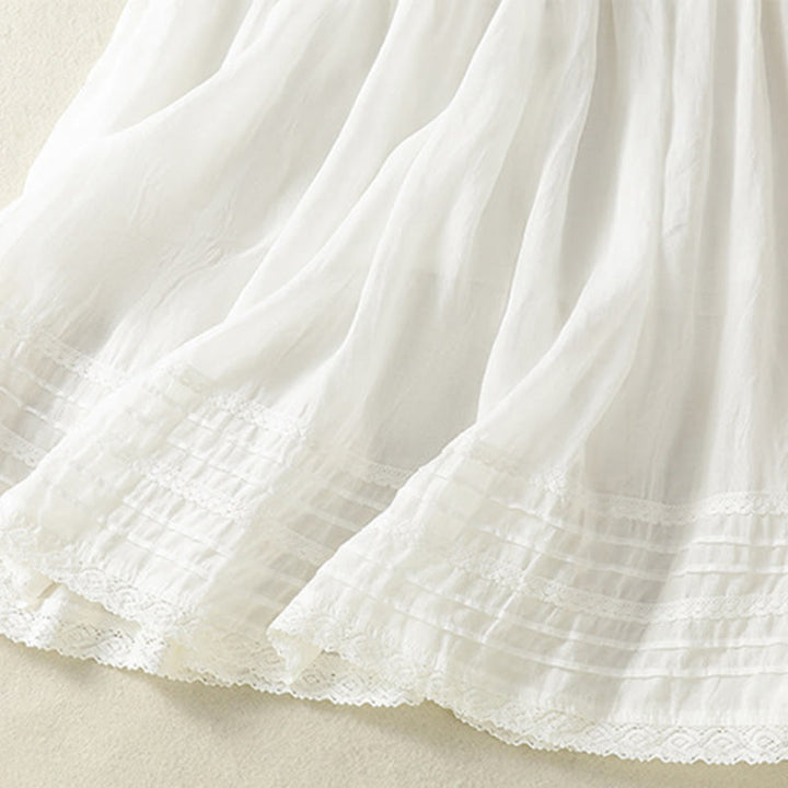 Gonna da donna in cotone e lino, lunghezza 7-8, con coulisse, in pizzo e Buddha Stones, modello patchwork estivo - image 17