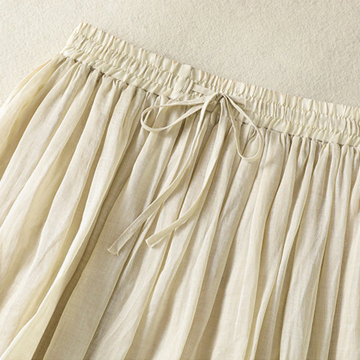 Gonna da donna in cotone e lino, lunghezza 7-8, con coulisse, in pizzo e Buddha Stones, modello patchwork estivo - image 29