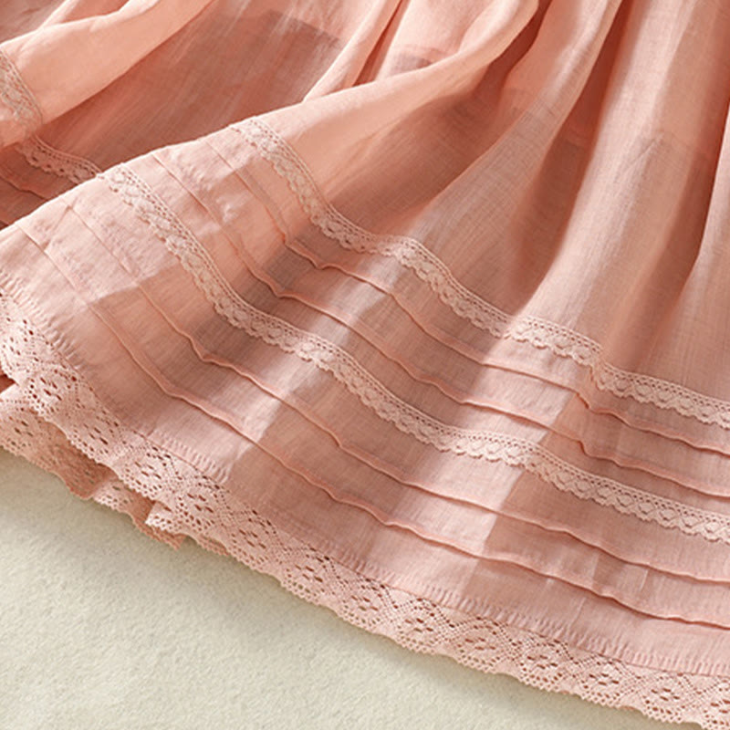 Gonna da donna in cotone e lino, lunghezza 7-8, con coulisse, in pizzo e Buddha Stones, modello patchwork estivo - image 7