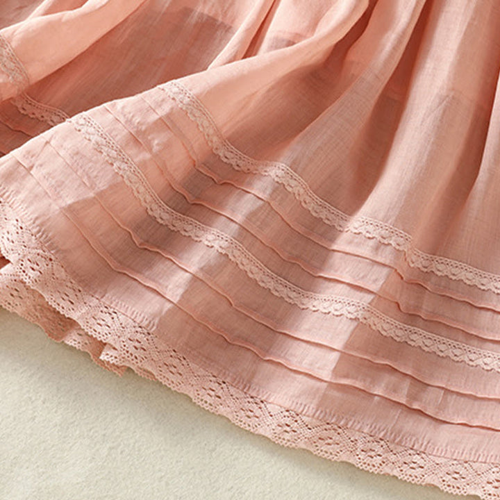 Gonna da donna in cotone e lino, lunghezza 7-8, con coulisse, in pizzo e Buddha Stones, modello patchwork estivo - image 7