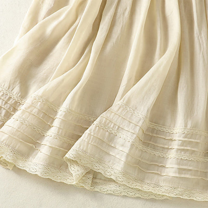 Gonna da donna in cotone e lino, lunghezza 7-8, con coulisse, in pizzo e Buddha Stones, modello patchwork estivo - image 34