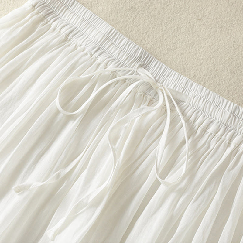 Gonna da donna in cotone e lino, lunghezza 7-8, con coulisse, in pizzo e Buddha Stones, modello patchwork estivo - image 14