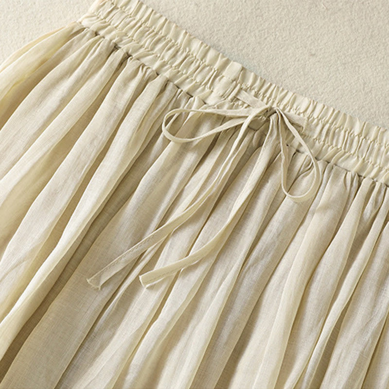 Gonna da donna in cotone e lino, lunghezza 7-8, con coulisse, in pizzo e Buddha Stones, modello patchwork estivo - image 30