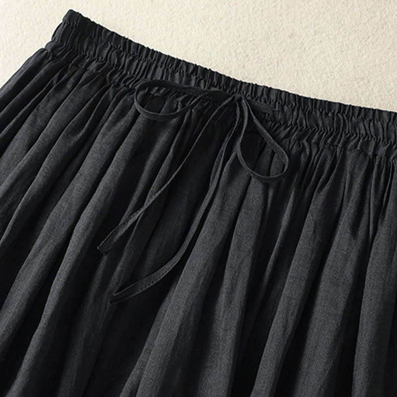 Gonna da donna in cotone e lino, lunghezza 7-8, con coulisse, in pizzo e Buddha Stones, modello patchwork estivo - image 22