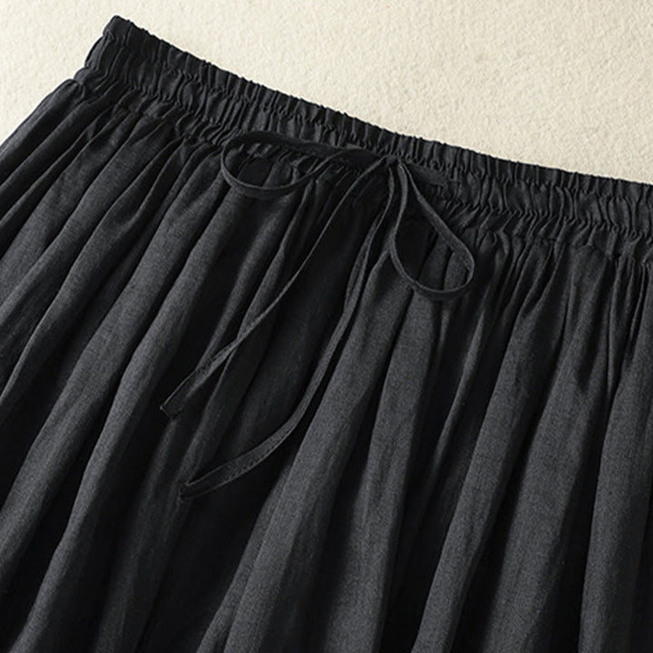 Gonna da donna in cotone e lino, lunghezza 7-8, con coulisse, in pizzo e Buddha Stones, modello patchwork estivo - image 22