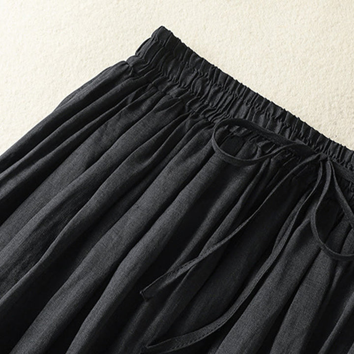 Gonna da donna in cotone e lino, lunghezza 7-8, con coulisse, in pizzo e Buddha Stones, modello patchwork estivo - image 23