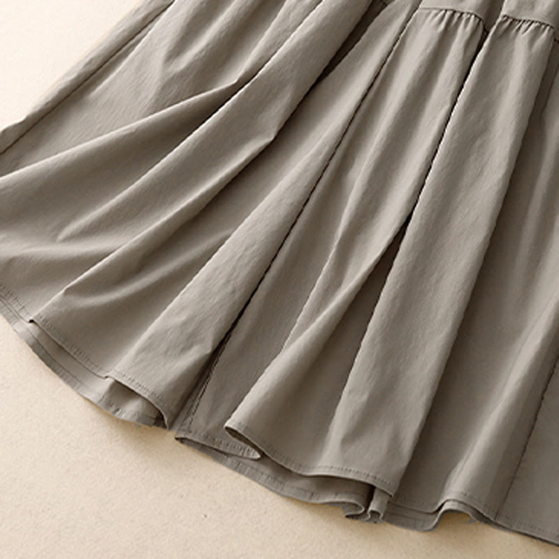 Pantaloni larghi casual da donna in cotone elasticizzato Buddha Stones, con tasche, lunghezza 7-8