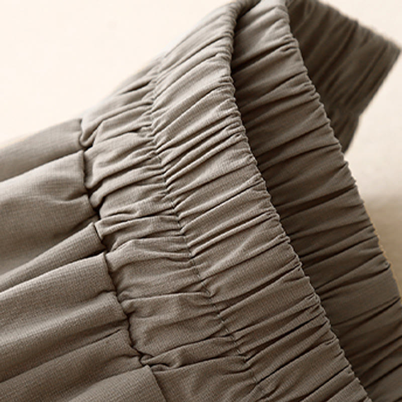 Pantaloni larghi casual da donna in cotone elasticizzato Buddha Stones, con tasche, lunghezza 7-8 - image 7