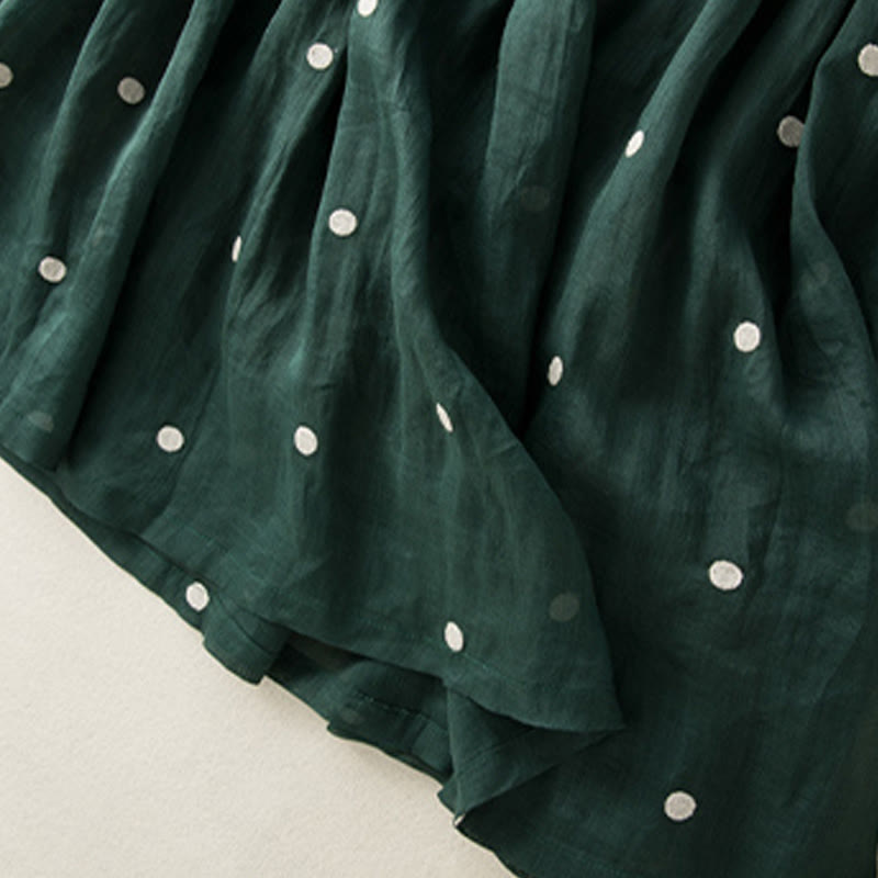 Gonna plissettata da donna con motivo a pois vintage e decorazioni artistiche Buddha Stones - image 12