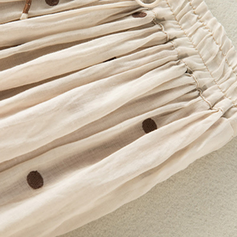 Gonna plissettata da donna con motivo a pois vintage e decorazioni artistiche Buddha Stones - image 5