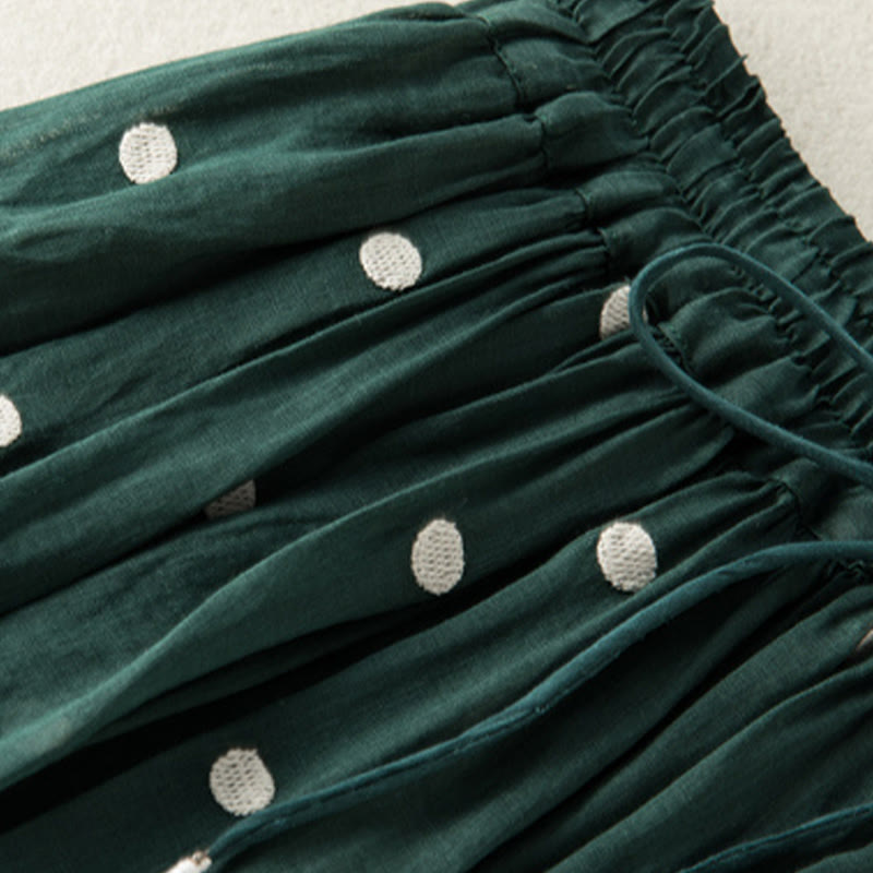 Gonna plissettata da donna con motivo a pois vintage e decorazioni artistiche Buddha Stones - image 11
