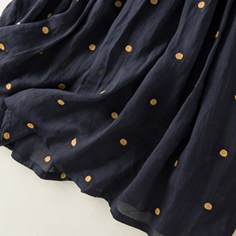 Gonna plissettata da donna con motivo a pois vintage e decorazioni artistiche Buddha Stones - image 20