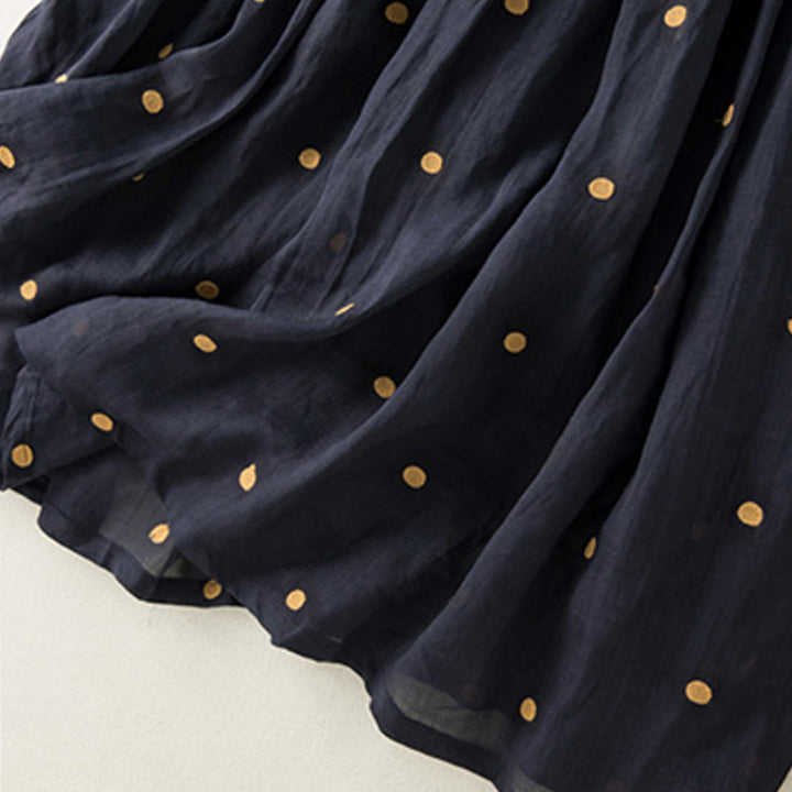 Gonna plissettata da donna con motivo a pois vintage e decorazioni artistiche Buddha Stones - image 20