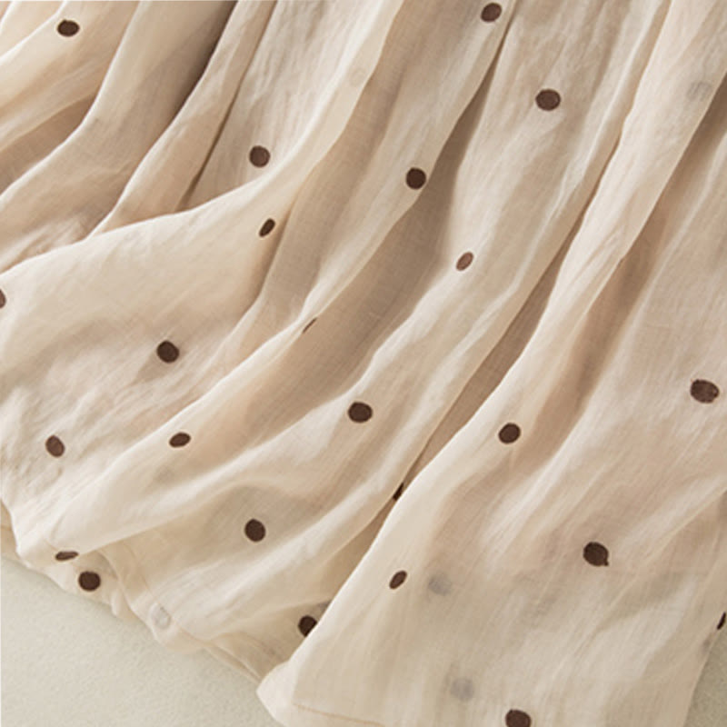 Gonna plissettata da donna con motivo a pois vintage e decorazioni artistiche Buddha Stones - image 6