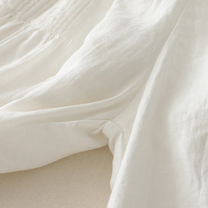 Pantaloni larghi da donna in poliestere elasticizzato con pieghe semplici e tasche, modello Buddha Stones - image 11