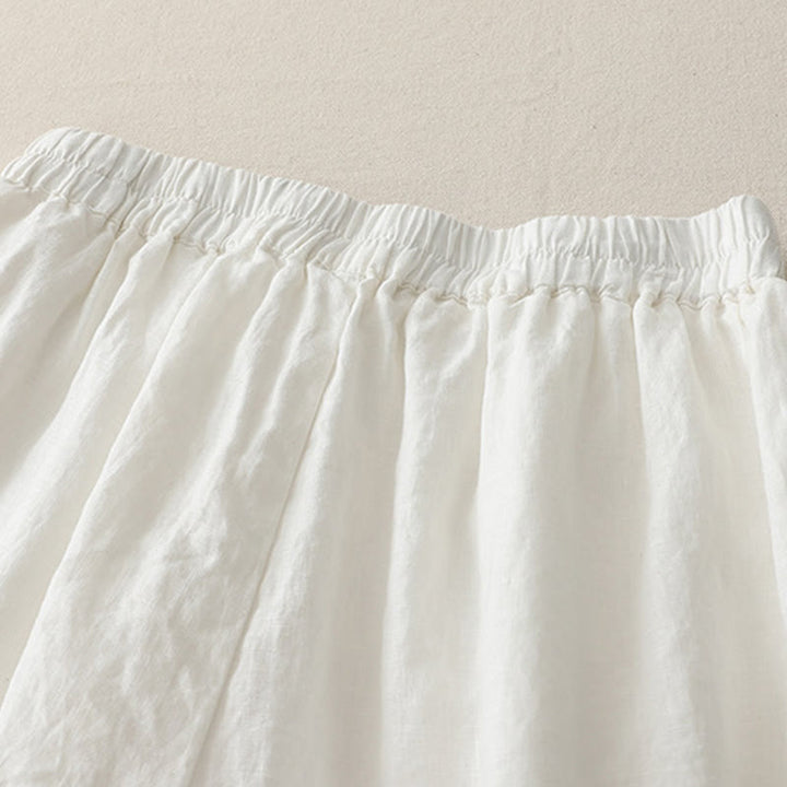 Pantaloni larghi da donna in poliestere elasticizzato con pieghe semplici e tasche, modello Buddha Stones - image 10