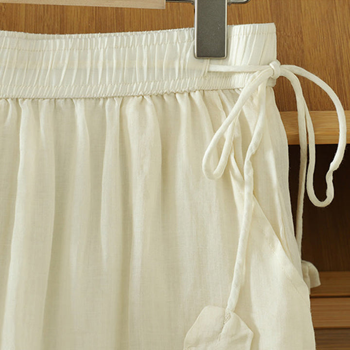 Pantaloni larghi da donna in poliestere con tasche, foderati in tinta unita e elasticizzati, modello Buddha Stones