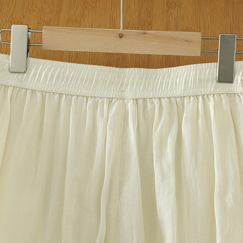 Pantaloni larghi da donna in poliestere con tasche, foderati in tinta unita e elasticizzati, modello Buddha Stones - image 3