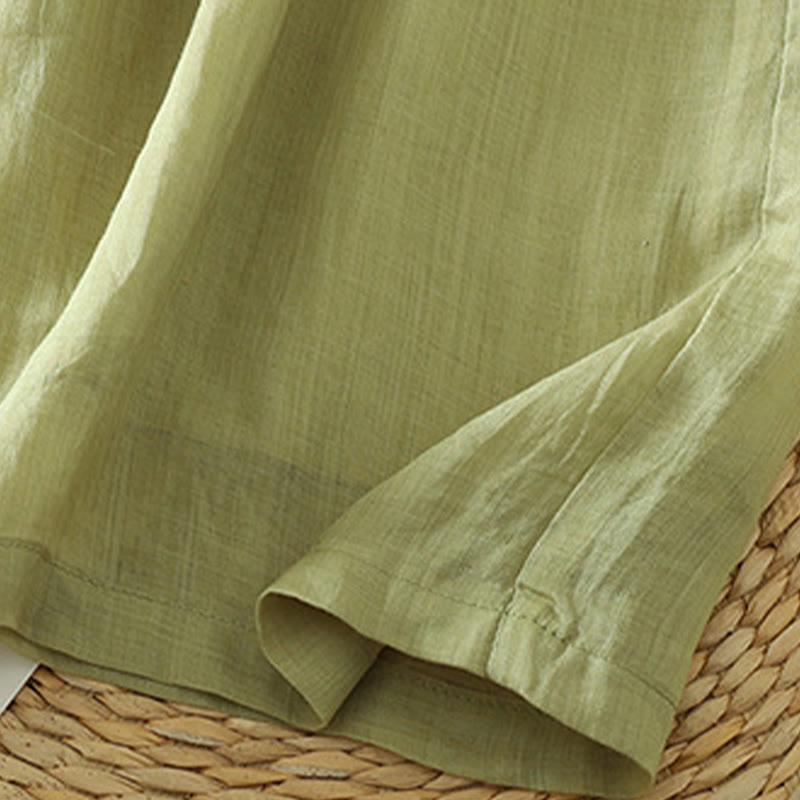 Pantaloni larghi da donna in poliestere con tasche, foderati in tinta unita e elasticizzati, modello Buddha Stones