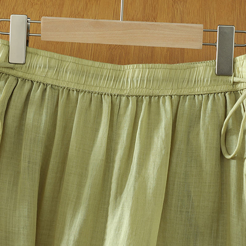 Pantaloni larghi da donna in poliestere con tasche, foderati in tinta unita e elasticizzati, modello Buddha Stones