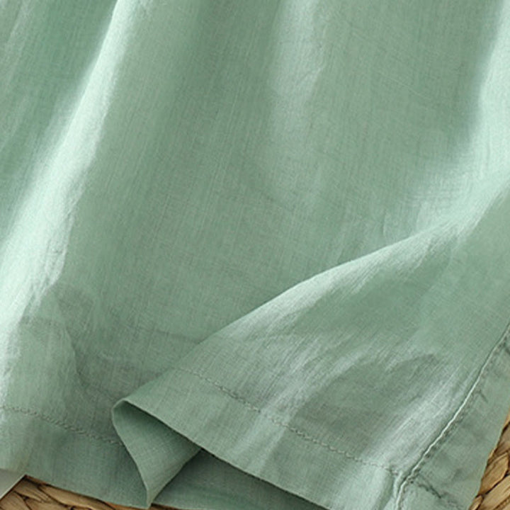 Pantaloni larghi da donna in poliestere con tasche, foderati in tinta unita e elasticizzati, modello Buddha Stones
