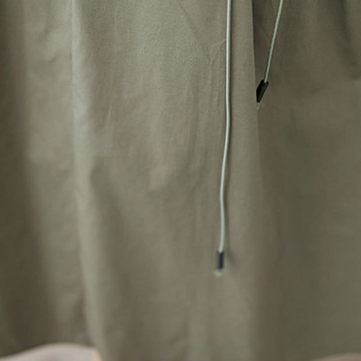 Gonna da donna in cotone con design plissettato, casual estivo, colore puro, Buddha Stones