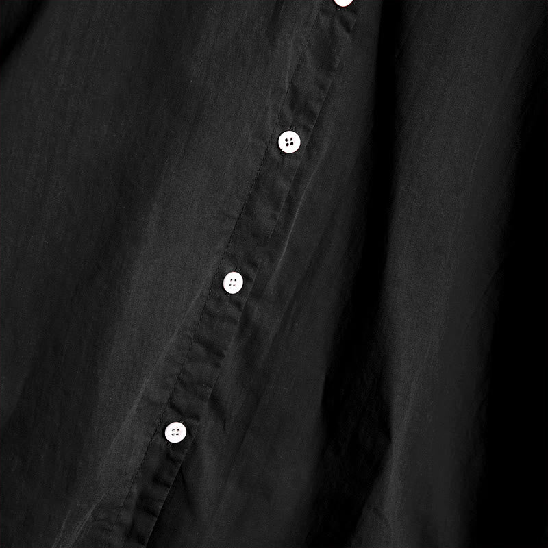 Camicia da donna in cotone e lino, a maniche corte, con colletto a punta e petto semplice, stile casual estivo Buddha Stones - image 10