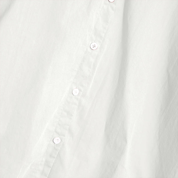 Camicia da donna in cotone e lino, a maniche corte, con colletto a punta e petto semplice, stile casual estivo Buddha Stones - image 34