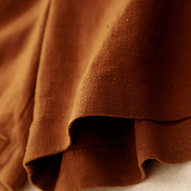 Pantaloncini da donna in lino e cotone con tasche, modello Buddha Stones, estivi, casual, a pieghe semplici - image 2