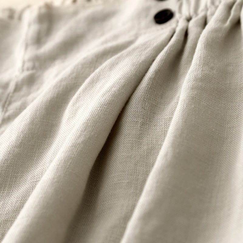 Pantaloncini da donna in lino e cotone con tasche, modello Buddha Stones, estivi, casual, a pieghe semplici - image 20