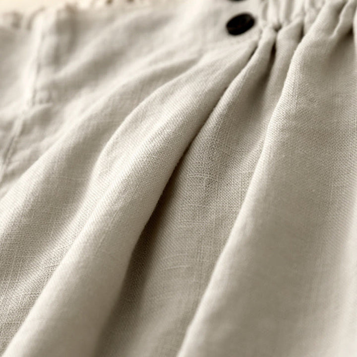 Pantaloncini da donna in lino e cotone con tasche, modello Buddha Stones, estivi, casual, a pieghe semplici - image 20