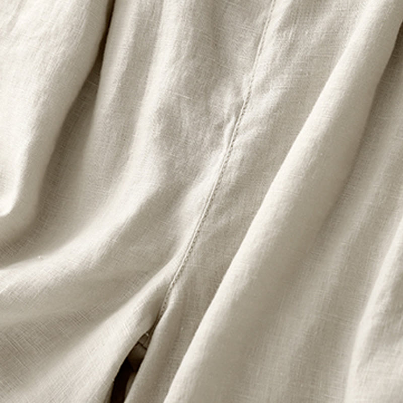 Pantaloncini da donna in lino e cotone con tasche, modello Buddha Stones, estivi, casual, a pieghe semplici - image 21