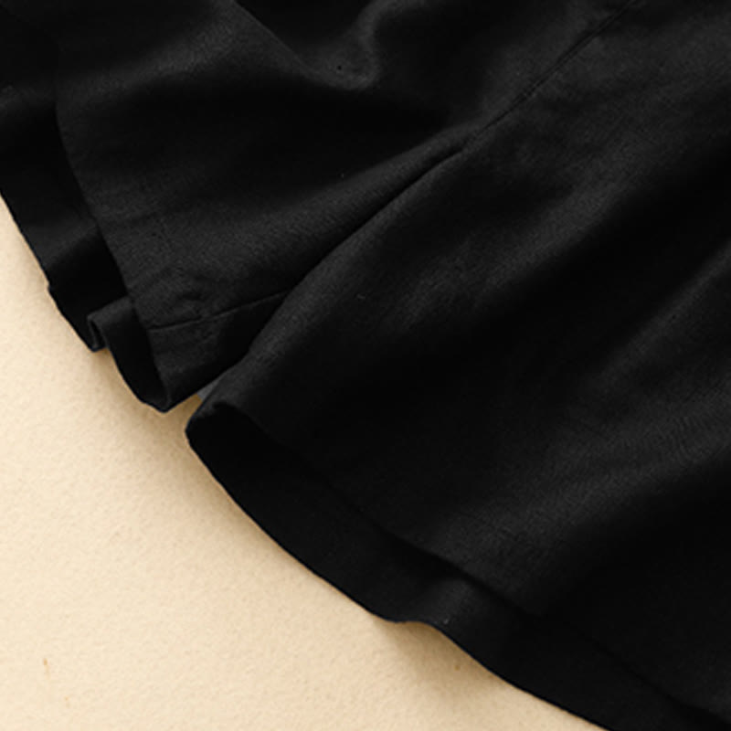 Pantaloncini da donna in lino e cotone con tasche, modello Buddha Stones, estivi, casual, a pieghe semplici - image 26