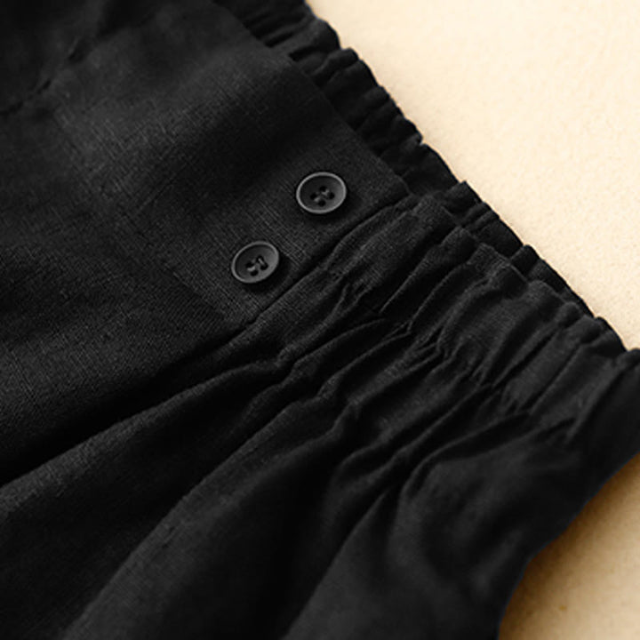 Pantaloncini da donna in lino e cotone con tasche, modello Buddha Stones, estivi, casual, a pieghe semplici - image 27