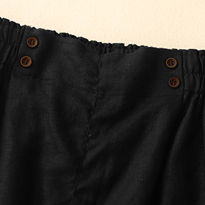 Pantaloncini da donna in lino e cotone con tasche, modello Buddha Stones, estivi, casual, a pieghe semplici - image 28