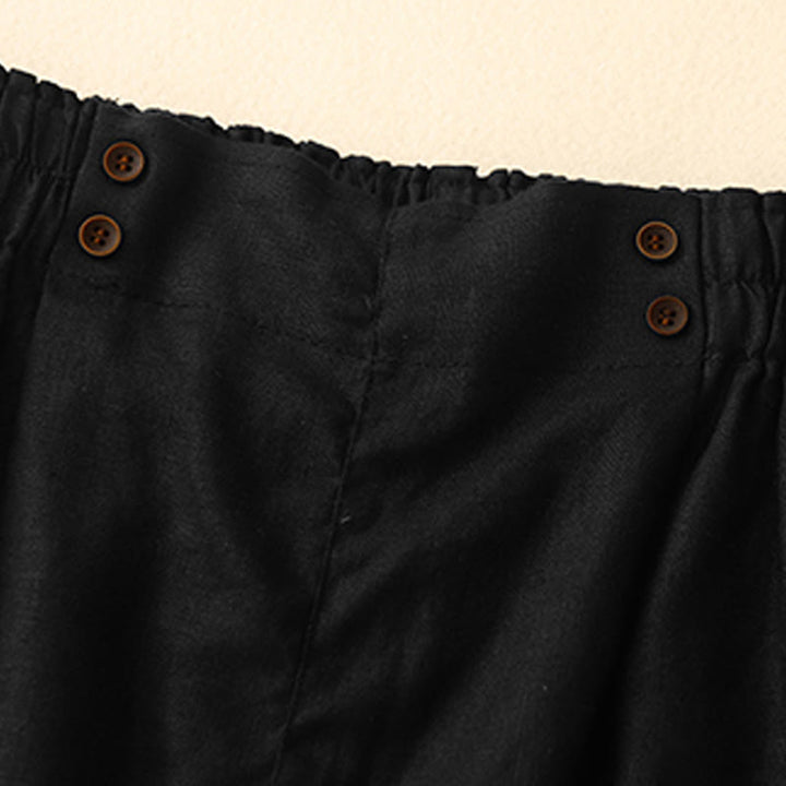 Pantaloncini da donna in lino e cotone con tasche, modello Buddha Stones, estivi, casual, a pieghe semplici - image 28