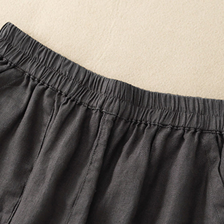 Pantaloncini da donna dritti elasticizzati, tinta unita, estivi e casual con tasche, con stampa Buddha Stones. - image 23