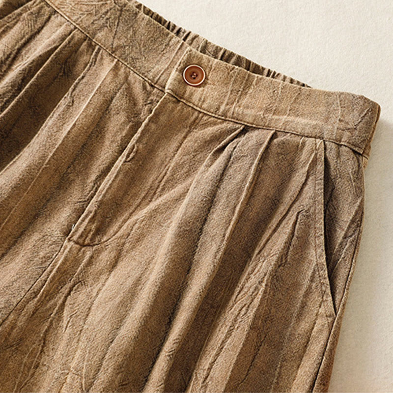 Pantaloncini da donna in cotone tinta unita tie-dye con tasche, Buddha Stones, estivi e casual - image 4