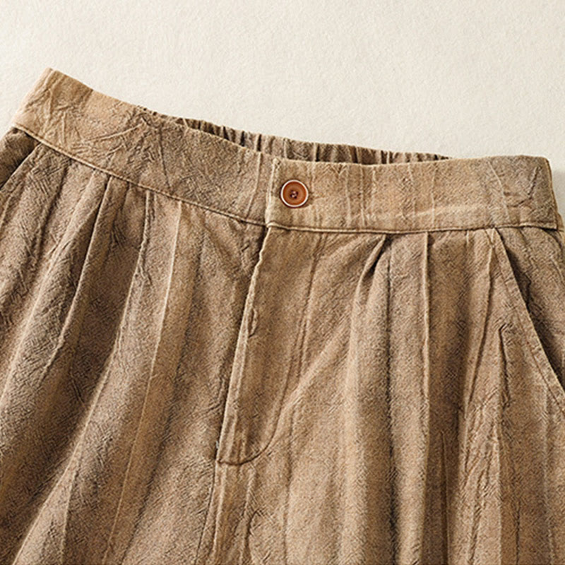 Pantaloncini da donna in cotone tinta unita tie-dye con tasche, Buddha Stones, estivi e casual - image 7