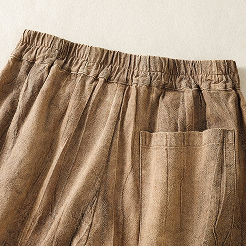 Pantaloncini da donna in cotone tinta unita tie-dye con tasche, Buddha Stones, estivi e casual - image 8