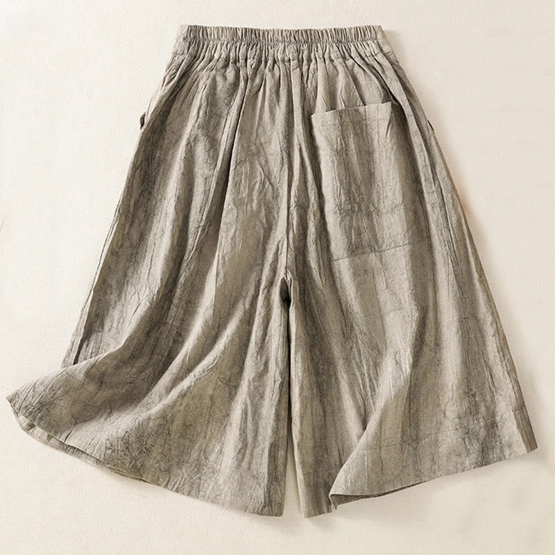 Pantaloncini da donna in cotone tinta unita tie-dye con tasche, Buddha Stones, estivi e casual - image 11