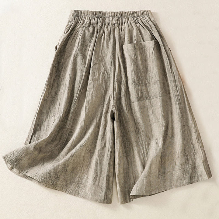 Pantaloncini da donna in cotone tinta unita tie-dye con tasche, Buddha Stones, estivi e casual - image 11