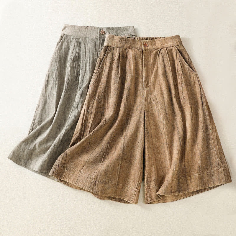 Pantaloncini da donna in cotone tinta unita tie-dye con tasche, Buddha Stones, estivi e casual - image 17