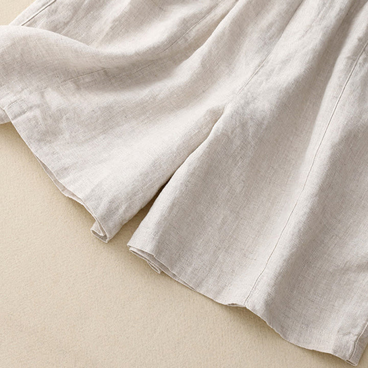 Pantaloncini da donna in cotone tinta unita con tasche e bottoni casual estivi Buddha Stones - image 12
