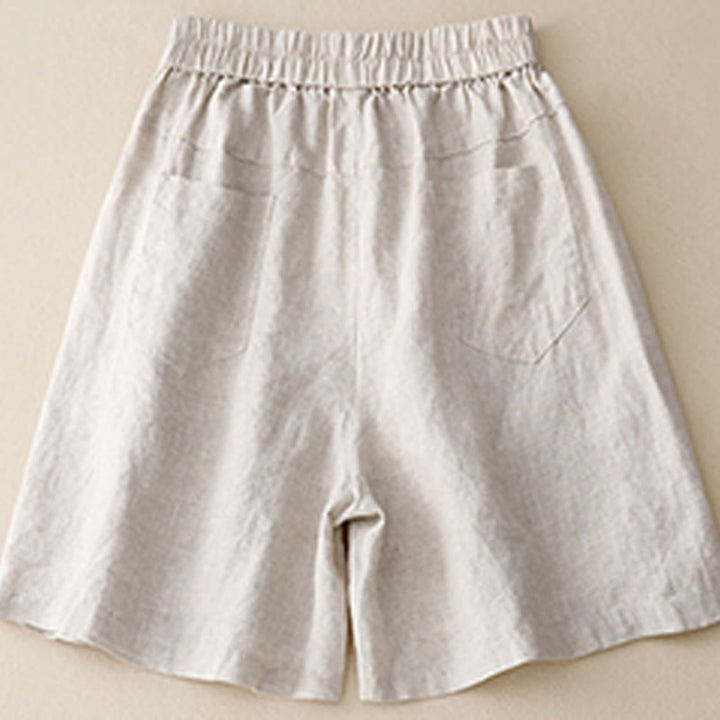 Pantaloncini da donna in cotone tinta unita con tasche e bottoni casual estivi Buddha Stones - image 6