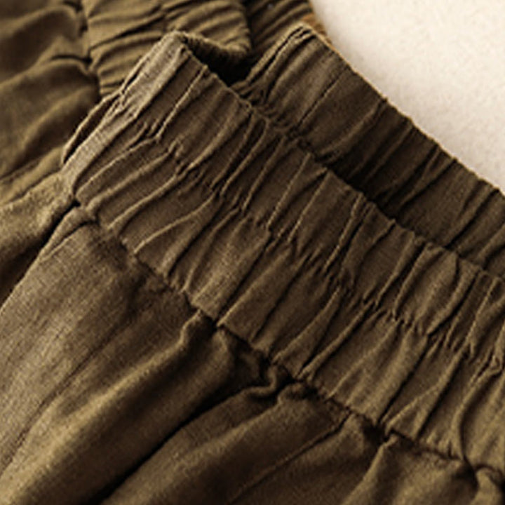 Pantaloncini da donna in cotone tinta unita con tasche e bottoni casual estivi Buddha Stones - image 15