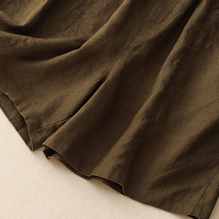 Pantaloncini da donna in cotone tinta unita con tasche e bottoni casual estivi Buddha Stones - image 16
