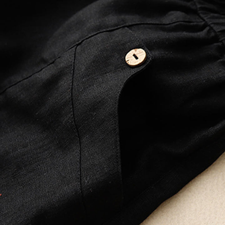 Pantaloncini da donna in cotone tinta unita con tasche e bottoni casual estivi Buddha Stones - image 23